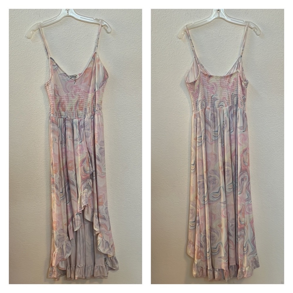 Vine & Valley Ruffled Watercolor Maxi Dress size XL